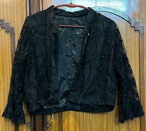 Black Embellished Lace Jacket