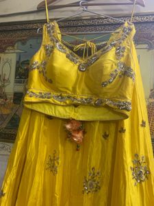 Yellow Embroidered Lehenga Choli Set