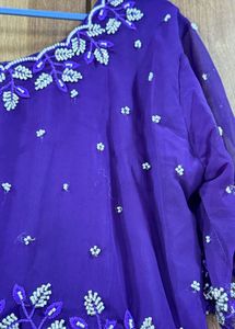 Vibrant Purple Embellished Gown