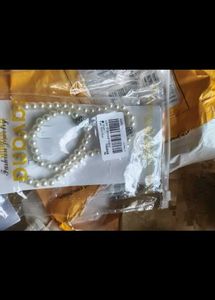 Pearl Necklace and Bracelet Set with Earrings
