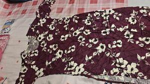 Maroon Floral Print Kurta