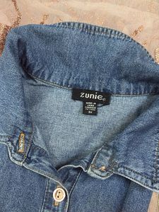 Girls Denim &amp; Tulle Dress