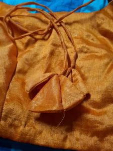 Orange Silk Blouse with Embellishments