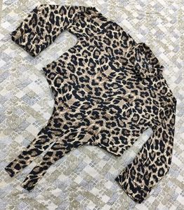 Leopard Print Long Sleeve Top