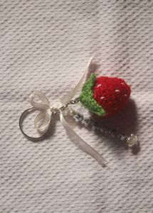 Strawberry Keychain with Name Beads