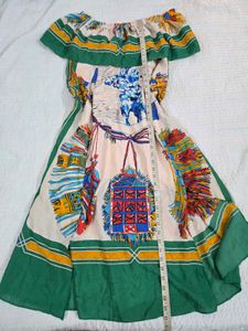 Boho Off-Shoulder Printed Dress fits S/M