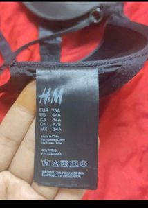 (H&amp;M) Stylish Black Microfiber Push-up Bra