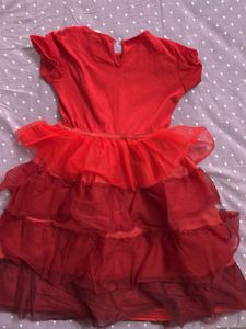 Red Tulle Layered Dress