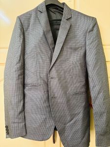 Gray Checked Suit Blazer