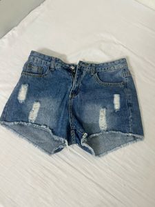 Distressed Denim Shorts