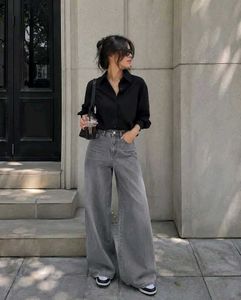 Black Casual button-up shirt