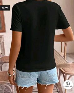 Heart Detail Black Tee