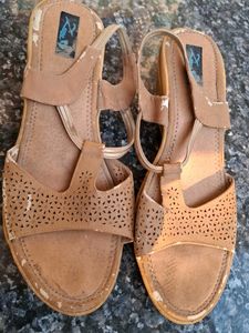 Ziano Tan Laser-Cut Sandals