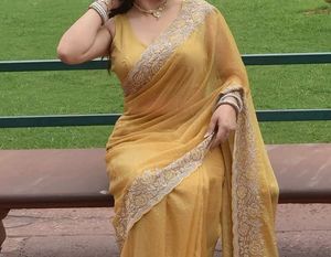 Elegant Yellow Saree with Delicate Border
