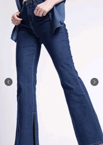 High-Waisted Boot cut Jeans with Slit
