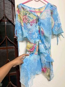 y2k pinteresty vintage asymmetrical floral top🌸