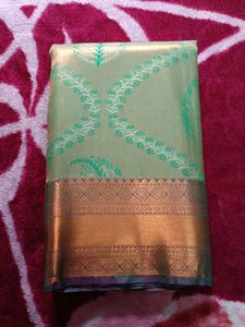 Elegant Green & Gold Saree