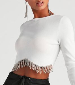 Sparkly Fringe Crop Top
