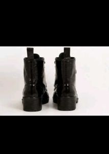 Black Lace-Up Combat Boots