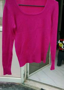 Vibrant Pink Long Sleeve Sweater
