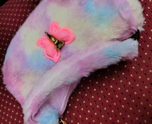 New Fuzzy Rainbow Butterfly Bag