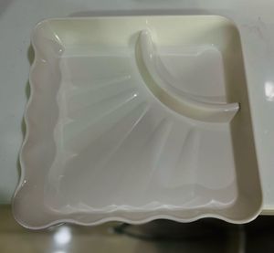 Set of 4 White Square Snack Plates