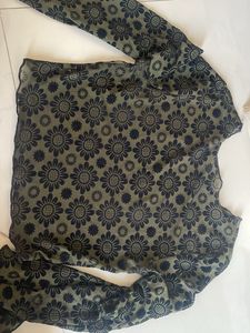 Chic Floral Print Long Sleeve Top