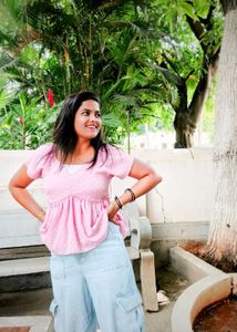 Pink Polka Dot Top