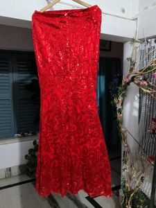 Red Sequin Skirt