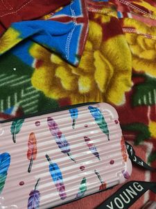 Feather Print Crossbody Bag