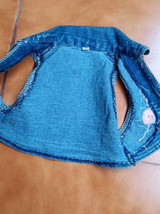 Embellished Denim Vest