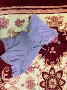 Cute Lavender Gingham Puff Sleeve Top