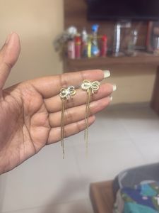 Sparkling Bow Drop Earrings