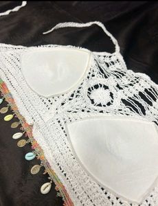 Crochet Bikini Top with Shell Accents combo