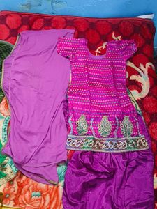 Punjabi Wedding Satin Silk Suit With