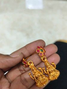 Gold Plated Lakshmi Necklace &amp; Earrings Set
