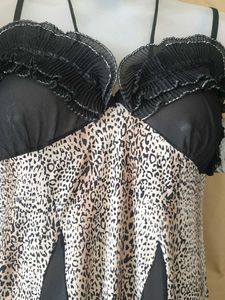 Sheer Leopard Print Babydoll Lingerie