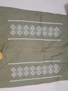 Olive Green Embroidered Dress