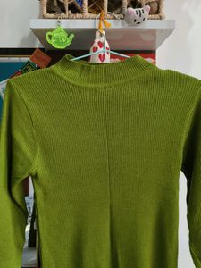 Green Mock Neck Top