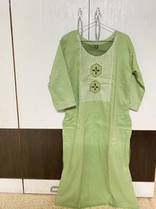 Light Green Embroidered Kurti