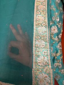 Elegant Teal Brocade Kurta