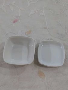 Acrilic Plastic White Square Bowls & Plates