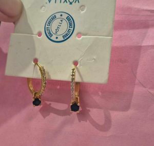 Elegant Hoop Earrings with Sapphire