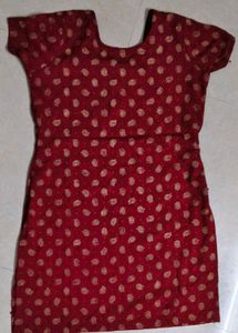 Maroon Printed Kurta with Pants