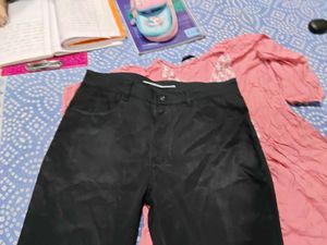 Pink Kurti 34-36 with Black Pants