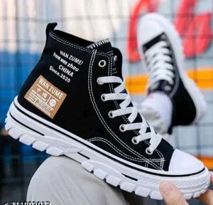 Stylish Black High-Top Sneakers