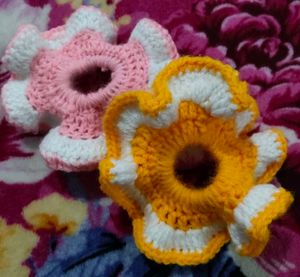 Crochet scrunchies.