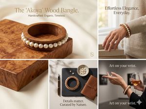 wooden pearl bangle