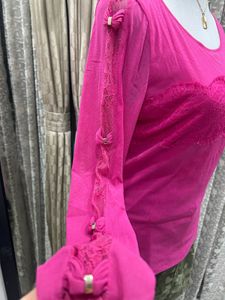 JETEZO Long Sleeve Lace Top