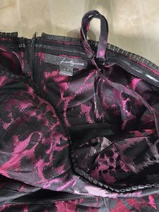 Elegant Black &amp; Pink Floral Print Dress